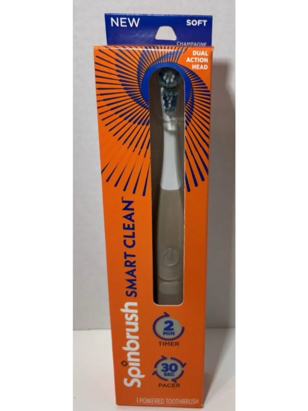 Spinbrush Smart Clean Battery Powered Electric Toothbrush GOLD 2 Minute Timer
